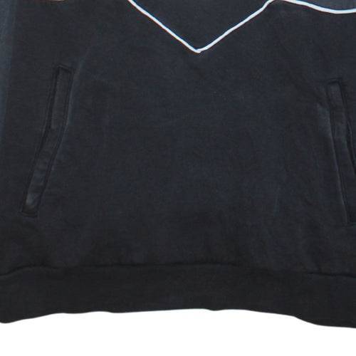 Adidas Boys Black Pullover Hoodie 13-14 Years Colourblock Sports Fleece
