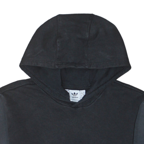 Adidas Boys Black Pullover Hoodie 13-14 Years Colourblock Sports Fleece