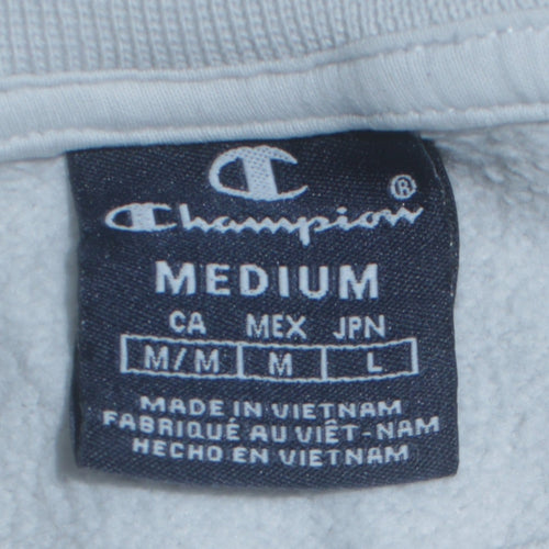 Champion Men's White Logo Pullover Sweatshirt Medium