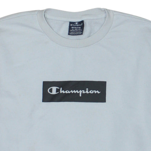 Champion Men's White Logo Pullover Sweatshirt Medium