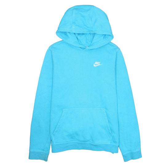 Nike Boys Blue Pullover Hoodie XL 158-170cm Cotton Blend Logo Sweatshirt