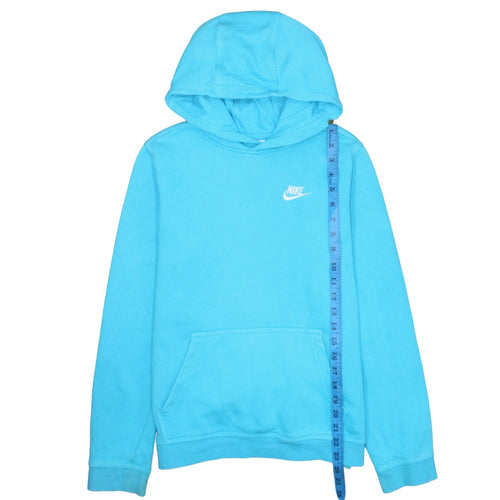Nike Boys Blue Pullover Hoodie XL 158-170cm Cotton Blend Logo Sweatshirt