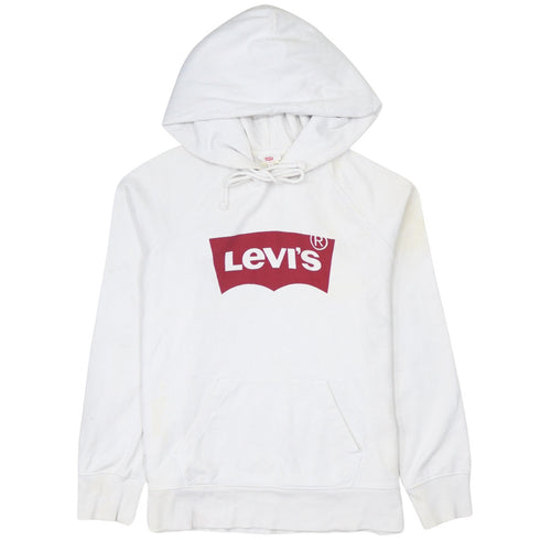 Levi's Women's White Small Logo Pullover Hoodie