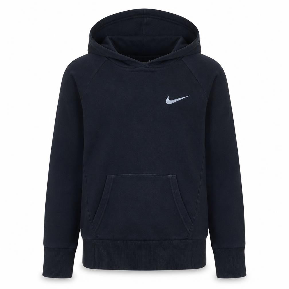 Front view of Nike boys’ black pullover hoodie l 12-13 years cotton blend