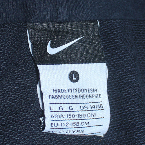 Nike Boys Black Pullover Hoodie L 12-13 Years Cotton Blend