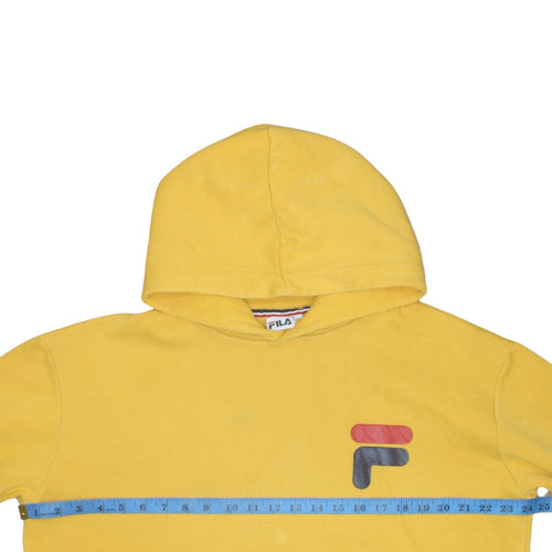 FILA Men’s Yellow XL Pullover Hoodie Logo Graphic Sweatshirt