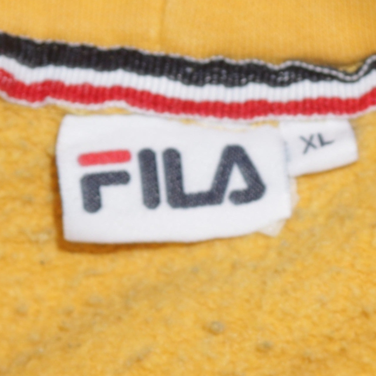 FILA Men’s Yellow XL Pullover Hoodie Logo Graphic Sweatshirt