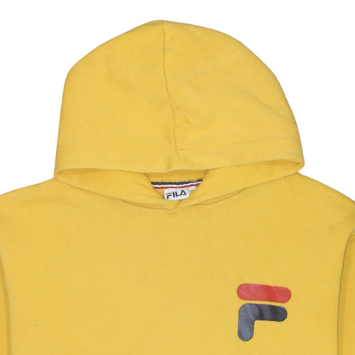FILA Men’s Yellow XL Pullover Hoodie Logo Graphic Sweatshirt