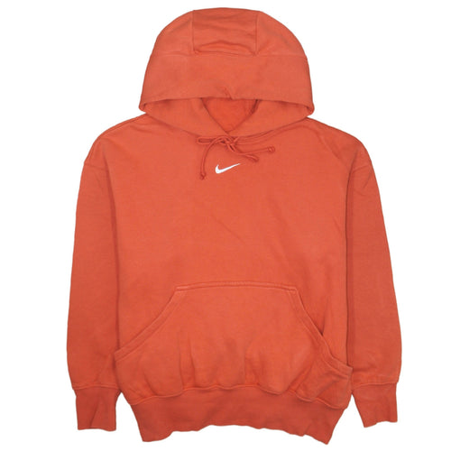 Nike Men's Orange Pullover Hoodie M Logo Fleece Kangaroo Pocket