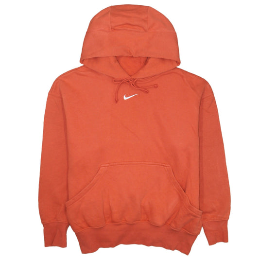 Nike Men's Orange Pullover Hoodie M Logo Fleece Kangaroo Pocket