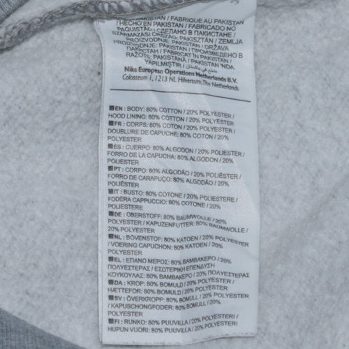 Nike Men's Grey Full Zip Hoodie Size M Sportswear Fleece