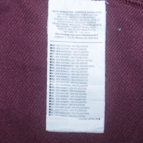 Nike Women's Burgundy Crew Neck Sweatshirt Size M Cotton Blend Zip Pocket