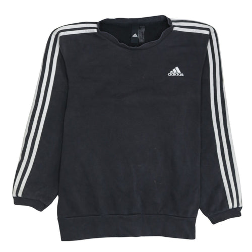 Adidas Womens Black Crew Neck Long Sleeve Pullover Sweatshirt Size M