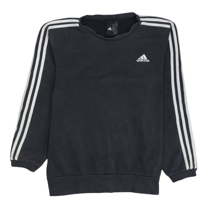 Adidas Womens Black Crew Neck Long Sleeve Pullover Sweatshirt Size M