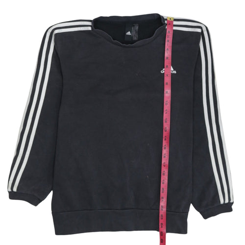 Adidas Womens Black Crew Neck Long Sleeve Pullover Sweatshirt Size M
