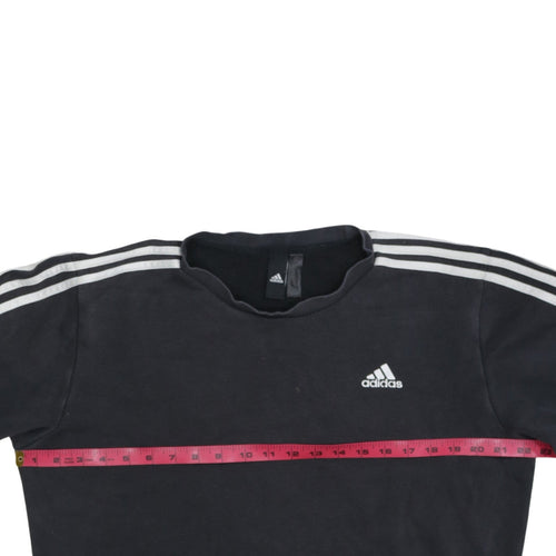 Adidas Womens Black Crew Neck Long Sleeve Pullover Sweatshirt Size M