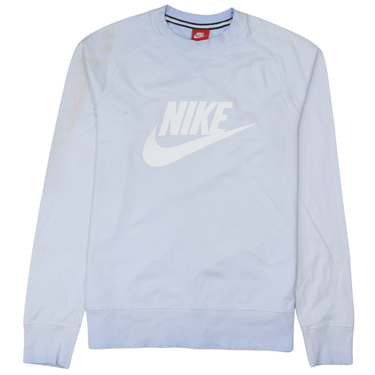 Nike Womens Light Blue Cotton Crew Neck Logo Sweatshirt M