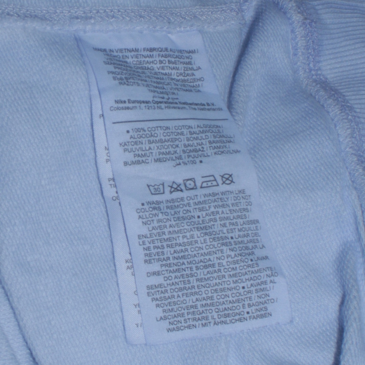 Nike Womens Light Blue Cotton Crew Neck Logo Sweatshirt M