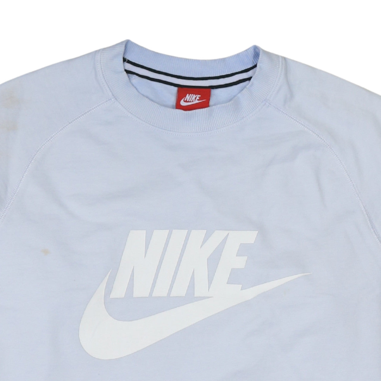 Nike Womens Light Blue Cotton Crew Neck Logo Sweatshirt M