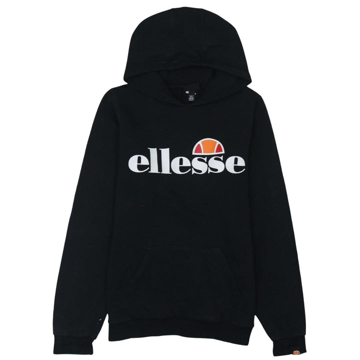 Ellesse Boys Black Pullover Hoodie 13-14 Years Regular Fit Logo Print
