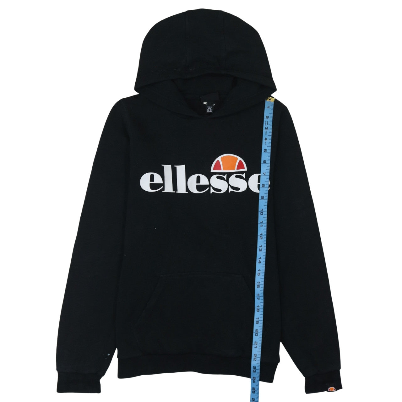 Ellesse Boys Black Pullover Hoodie 13-14 Years Regular Fit Logo Print