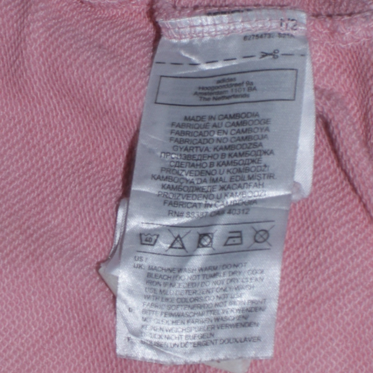 Adidas Women Pink Pullover Hoodie L Logo Graphic Casual Sweatshirt
