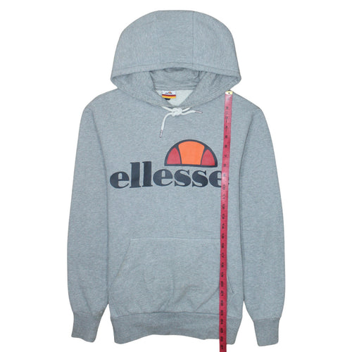 Ellesse Men's Grey Pullover Hoodie Small Logo Sports Sweatshirt