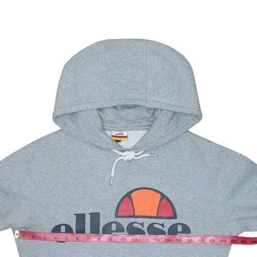 Ellesse Men's Grey Pullover Hoodie Small Logo Sports Sweatshirt