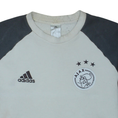 Adidas Men’s Beige Ajax Amsterdam Crew Neck Sweatshirt Size L