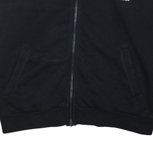Adidas Women Black Full Zip Hoodie XL Cotton Blend Hooded Sweatshirt