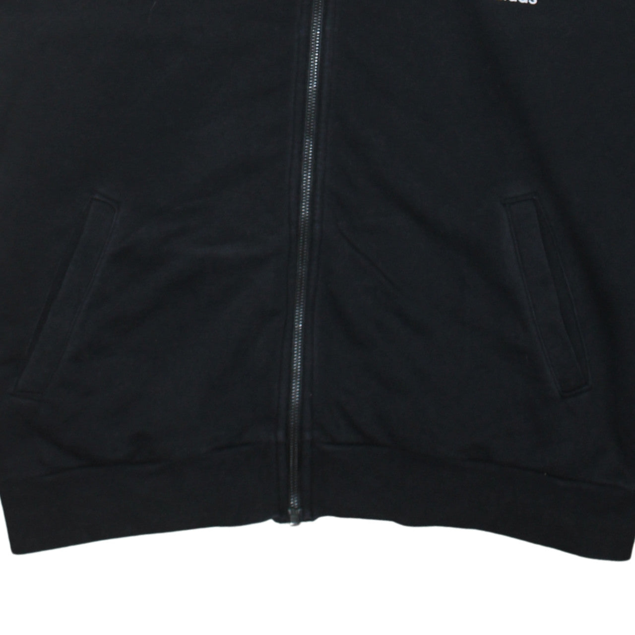 Adidas Women Black Full Zip Hoodie XL Cotton Blend Hooded Sweatshirt