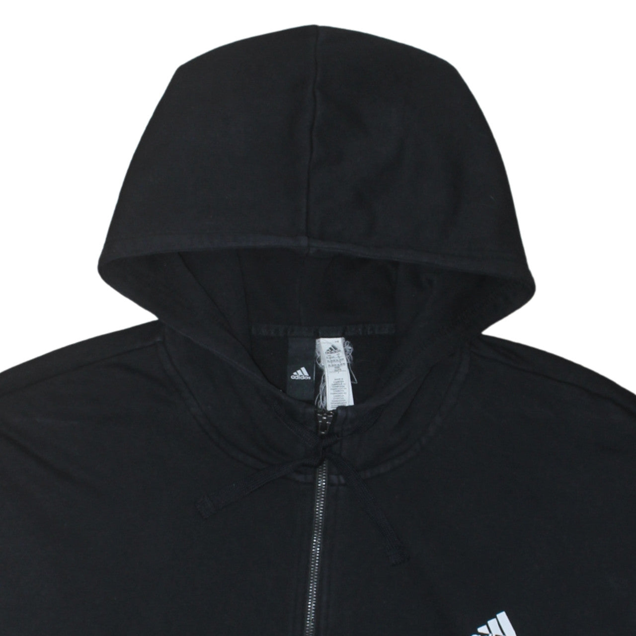 Adidas Women Black Full Zip Hoodie XL Cotton Blend Hooded Sweatshirt