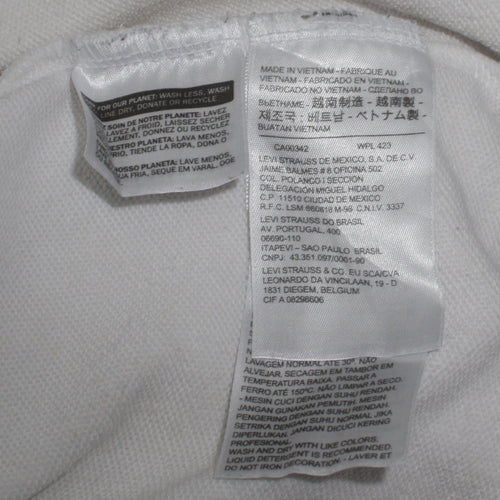 Levi's Womens White Large Pullover Hoodie with Logo Print