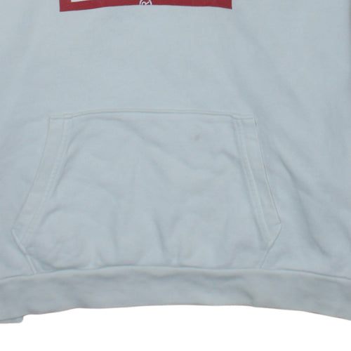 Levi's Womens White Large Pullover Hoodie with Logo Print
