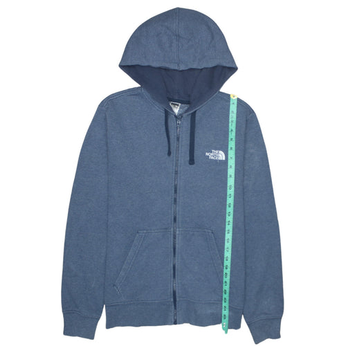 The North Face Women's Blue Full Zip Hoodie Size S Cotton Blend