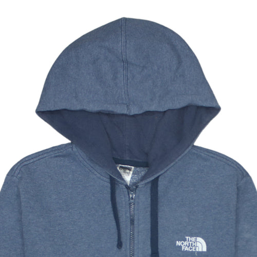 The North Face Women's Blue Full Zip Hoodie Size S Cotton Blend