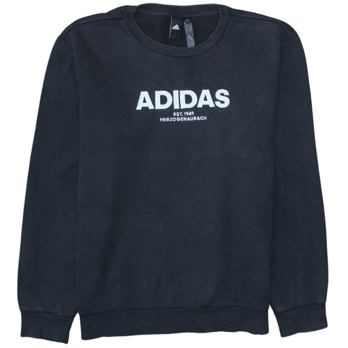 Adidas Women's Black Medium Pullover Sweatshirt Crew Neck Logo Print