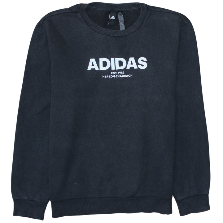 Adidas Women's Black Medium Pullover Sweatshirt Crew Neck Logo Print