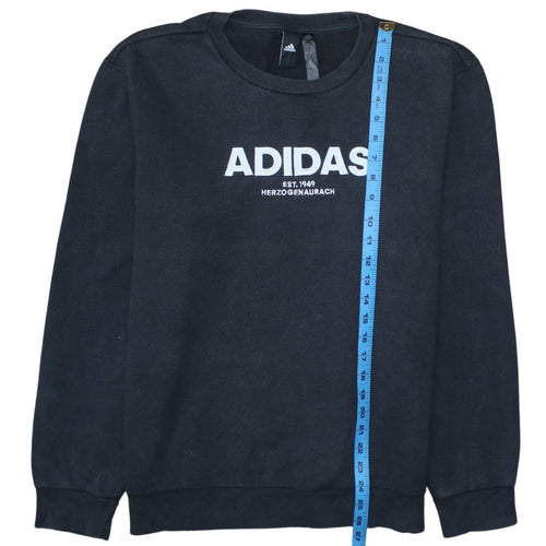 Adidas Women's Black Medium Pullover Sweatshirt Crew Neck Logo Print