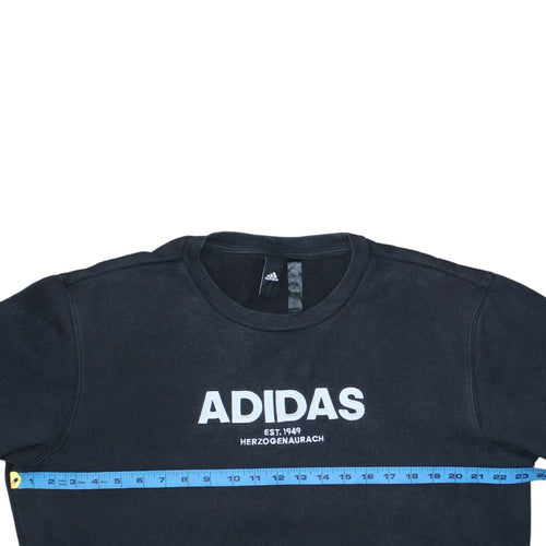 Adidas Women's Black Medium Pullover Sweatshirt Crew Neck Logo Print