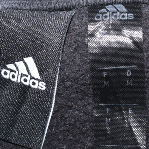 Adidas Women's Black Medium Pullover Sweatshirt Crew Neck Logo Print