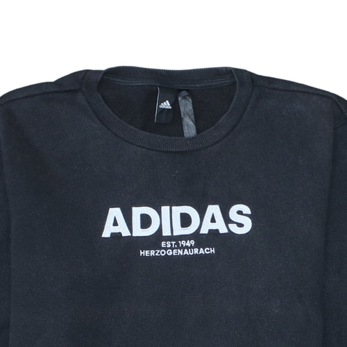 Adidas Women's Black Medium Pullover Sweatshirt Crew Neck Logo Print