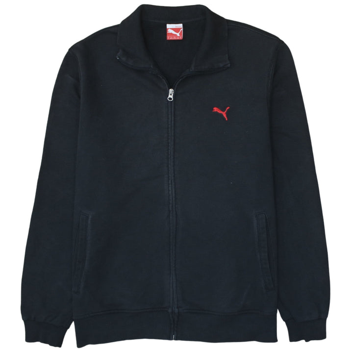 Puma Women Black XL Full Zip Sweatshirt with Red Logo