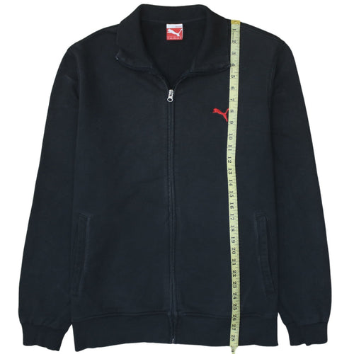 Puma Women Black XL Full Zip Sweatshirt with Red Logo