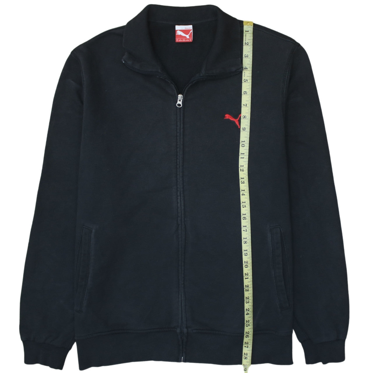 Puma Women Black XL Full Zip Sweatshirt with Red Logo