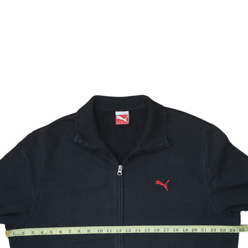 Puma Women Black XL Full Zip Sweatshirt with Red Logo