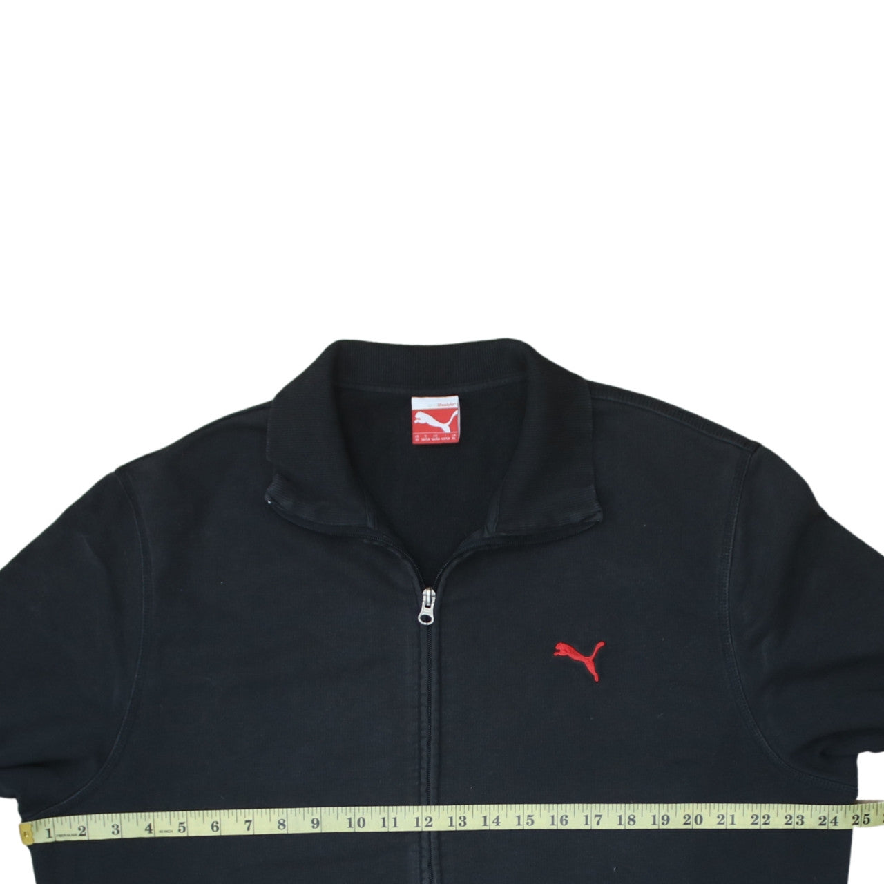 Puma Women Black XL Full Zip Sweatshirt with Red Logo