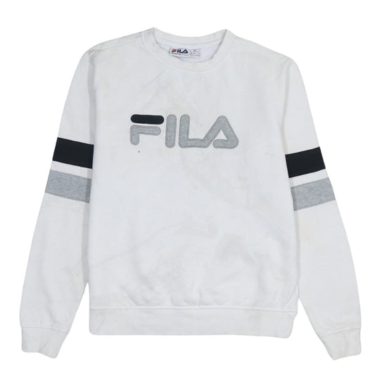 Fila Men's White Logo Crew Neck Sweatshirt Size S