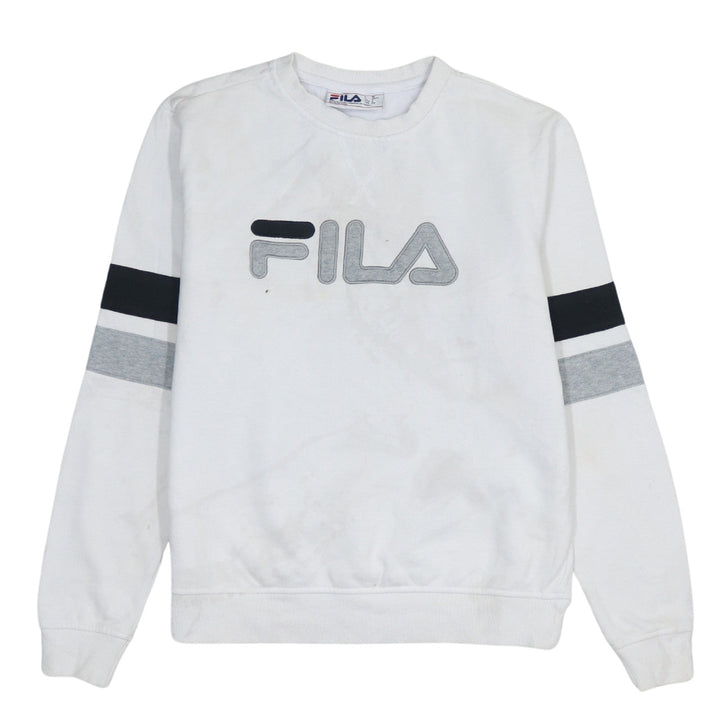 Fila Men's White Logo Crew Neck Sweatshirt Size S