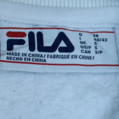 Fila Men's White Logo Crew Neck Sweatshirt Size S